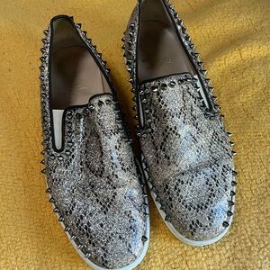 Christian Louboutin Python Snake Spike Pik Boat sneaker